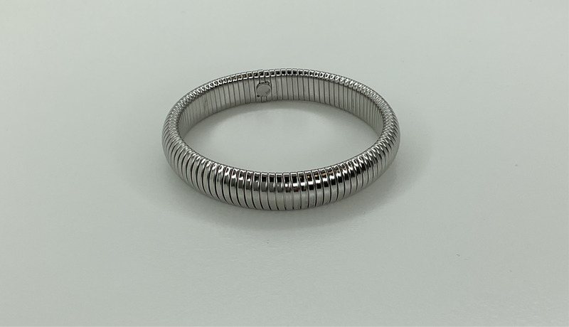 Silver Bracelet Cuff Elastic Band/Thin