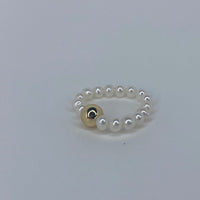 Elastic Pearl W/ Small Gold Bead