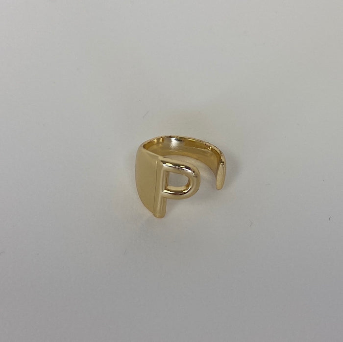 Gold Letter "P" Ring