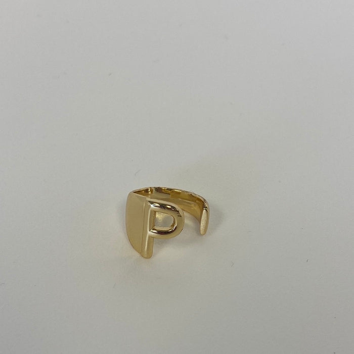 Gold Letter "P" Ring