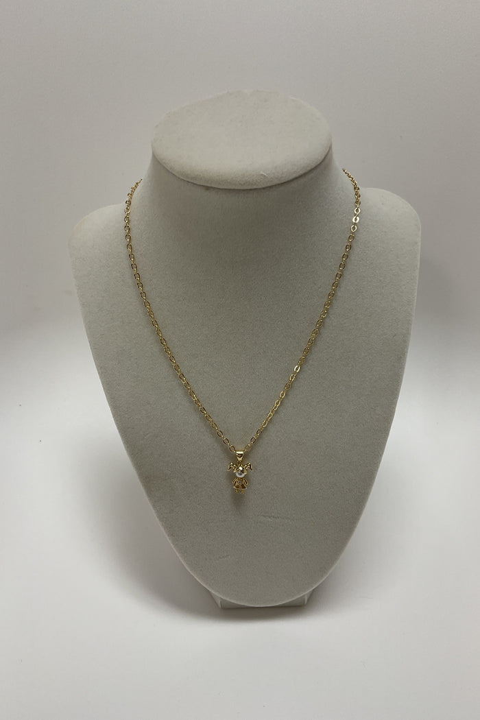 Gold W/ Cute Girl Necklace
