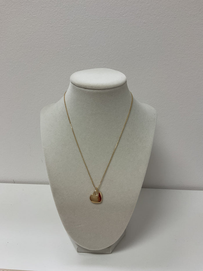 Adjustable Gold Chain W/Medium Heart Charm Necklace