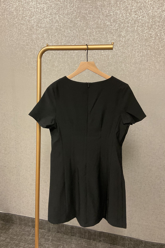 Black Fit & Flare Solid Mini Dress
