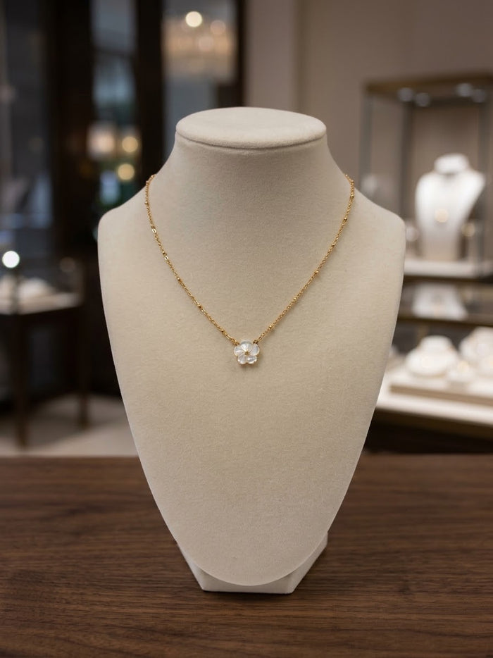 White Blossom Pendant Necklace