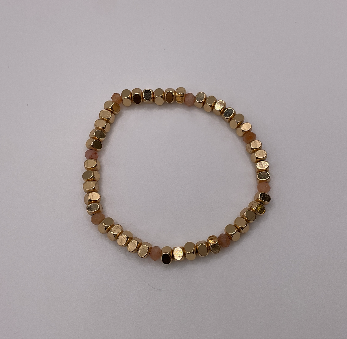 Gold Square & Colorful Beads Bracelet