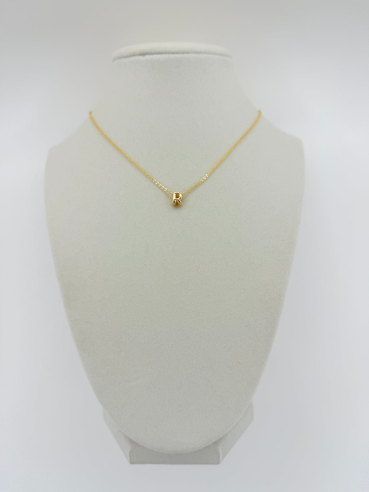 Adjustable Gold Necklace W/ Mini Bubble Letter