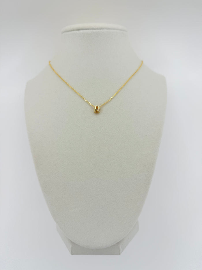 Adjustable Gold Necklace W/ Mini Bubble Letter