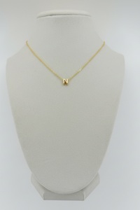Adjustable Gold Necklace W/ Mini Bubble Letter