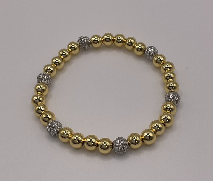 Big Gold beads W/ 6 Brilliants beads