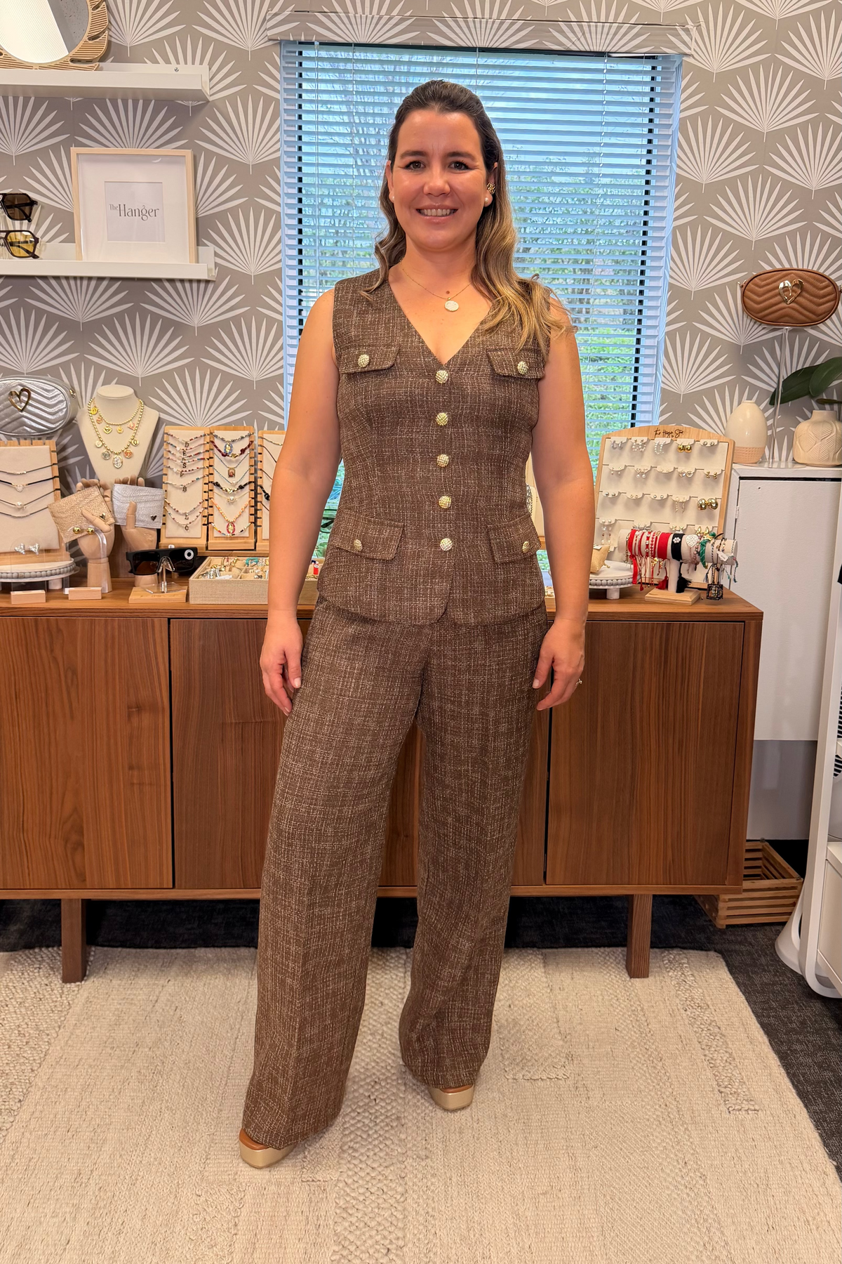 Classic Brown Tweed Pants