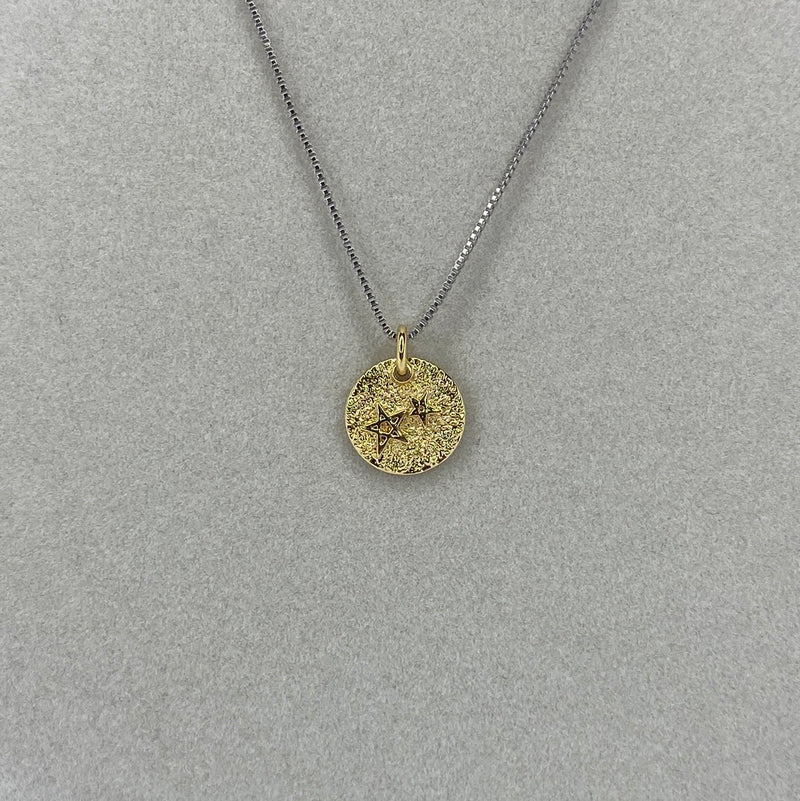 Silver Chain W/ Small Gold Star Disk