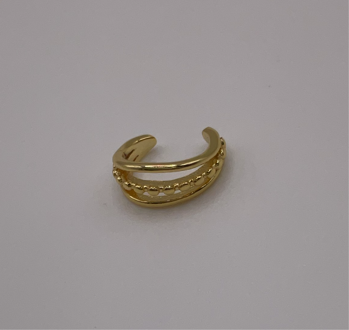 Three Hoops Gold Ear Cuff