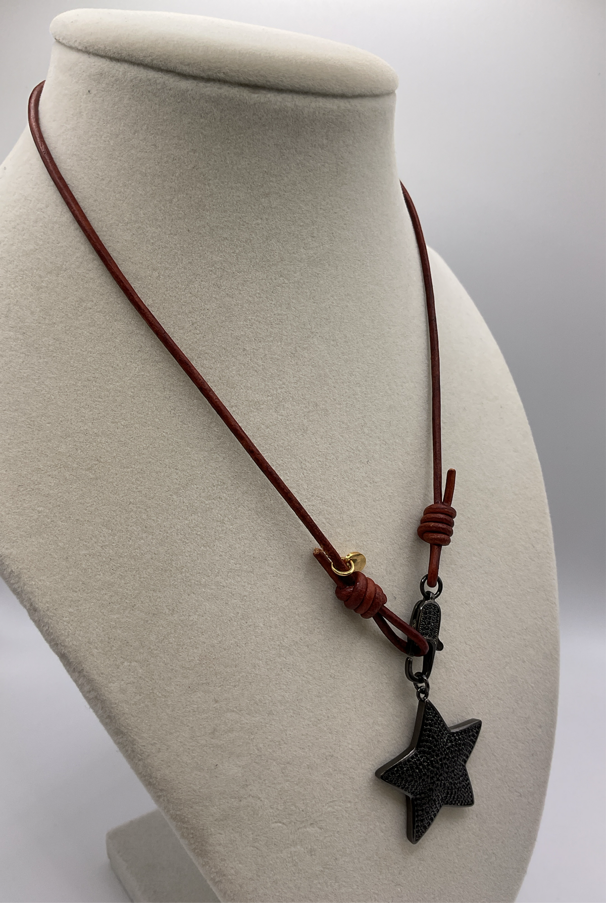 Twig Necklace W/ Charcoal Star