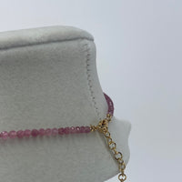 Pink Bead Necklace W/ Small Pearl