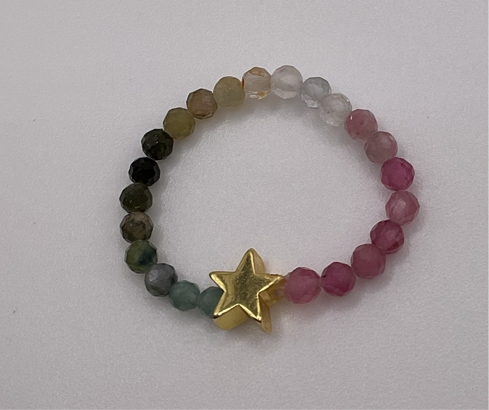 Elastic Multicolor Bead W/ Gold Star