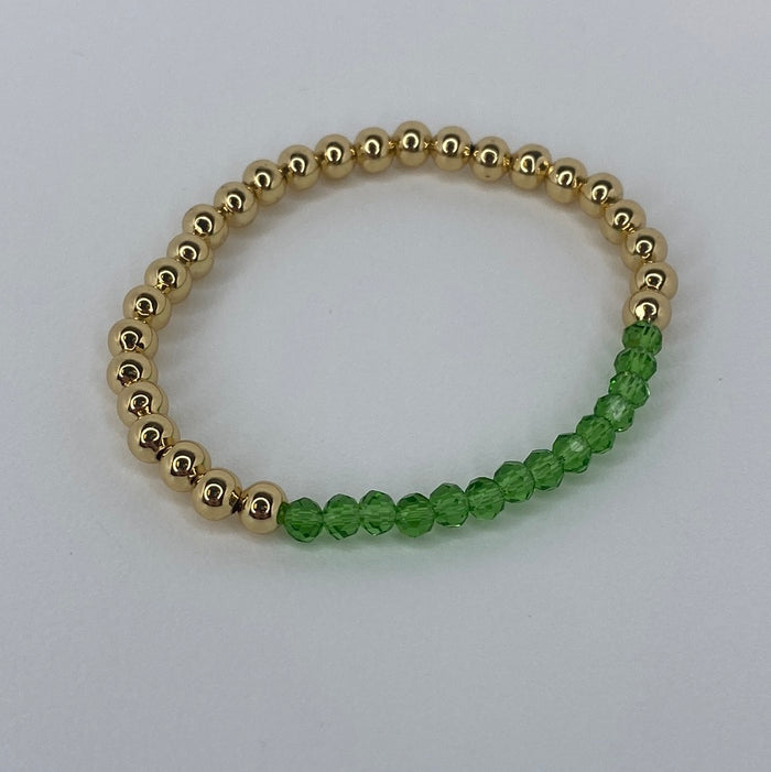 Medium Gold Beads W/ Neon Green Beads