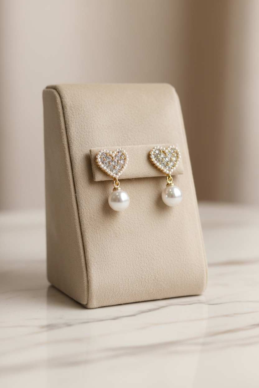Brilliant Heart W/Pearl Drop