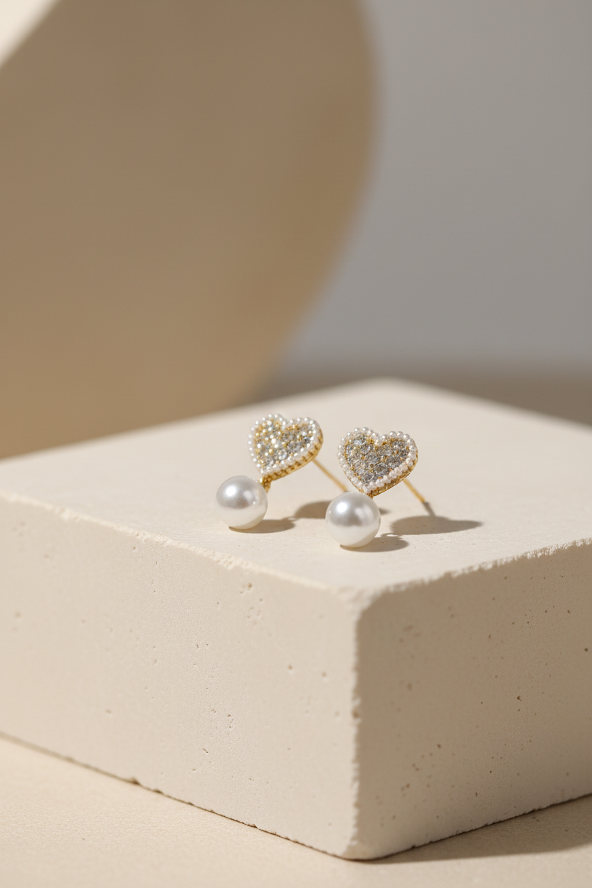 Brilliant Heart W/Pearl Drop