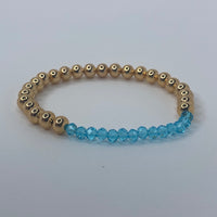 Large Gold Beads W/ Neon Turquoise Beads