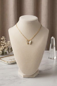Beaded Butterfly Pendant Necklace