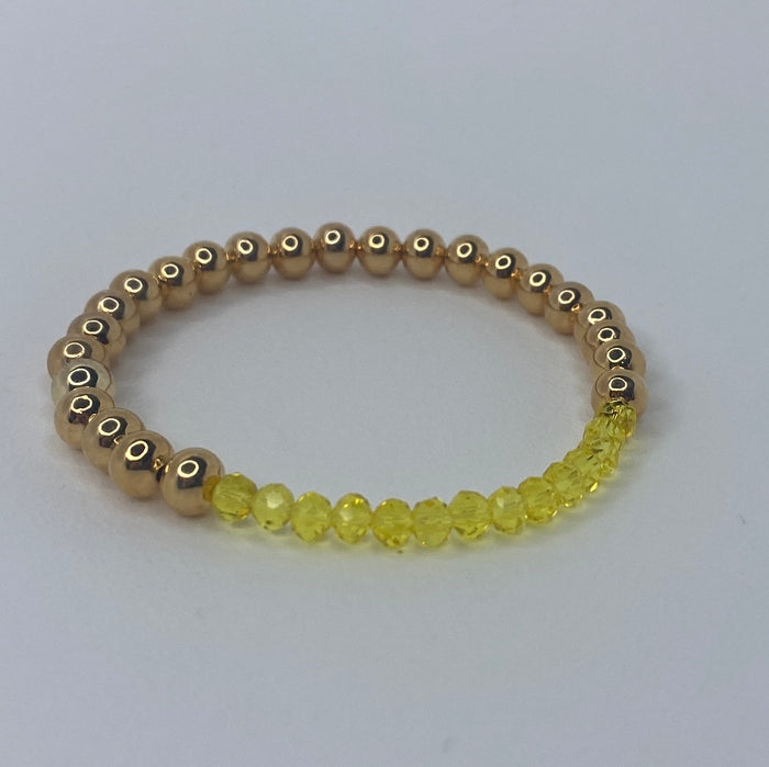 Large Gold Beads W/ Neon Yellow Beads