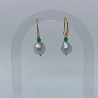 Gold W/ Rock-Pearl & Blue Bead