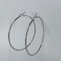 Silver Large & Thin Hoops