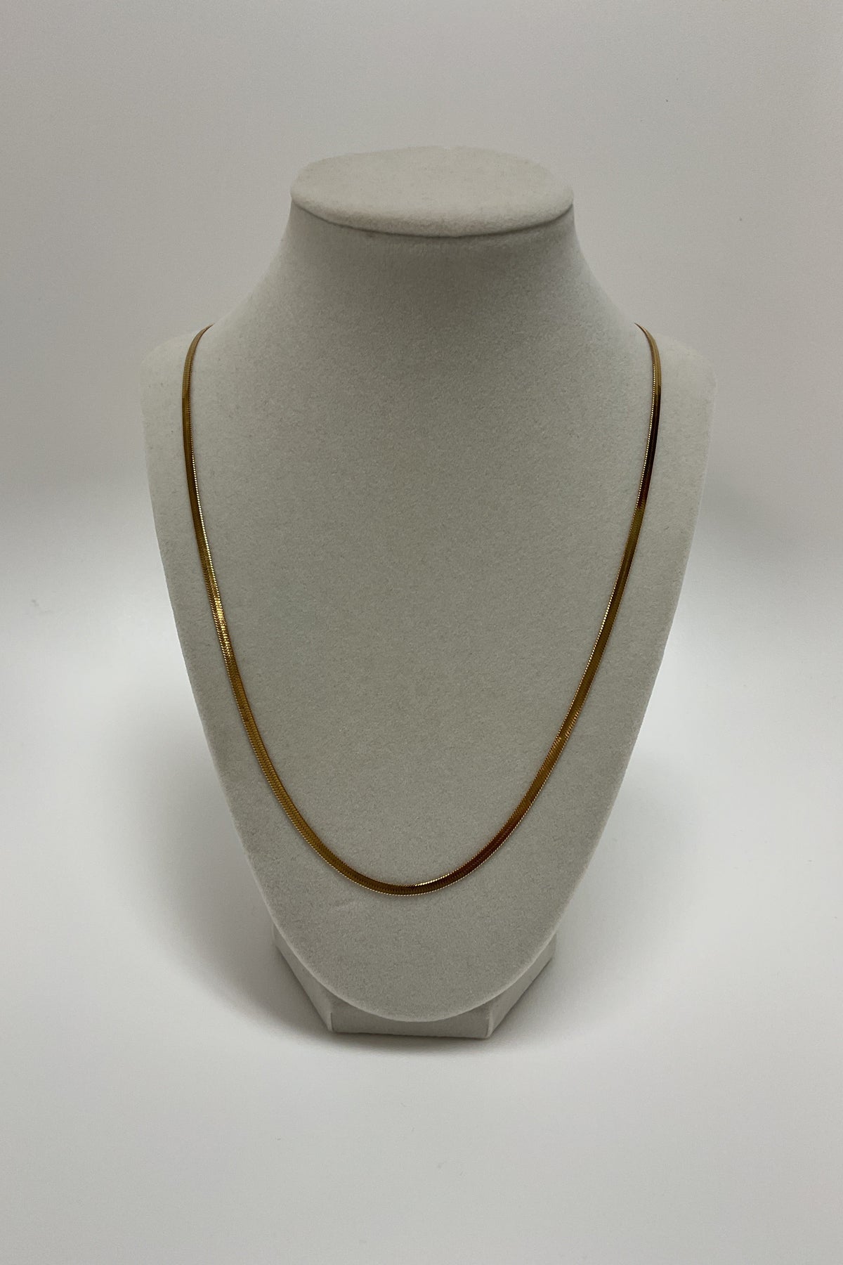 Thin Gold Herringbone Necklace