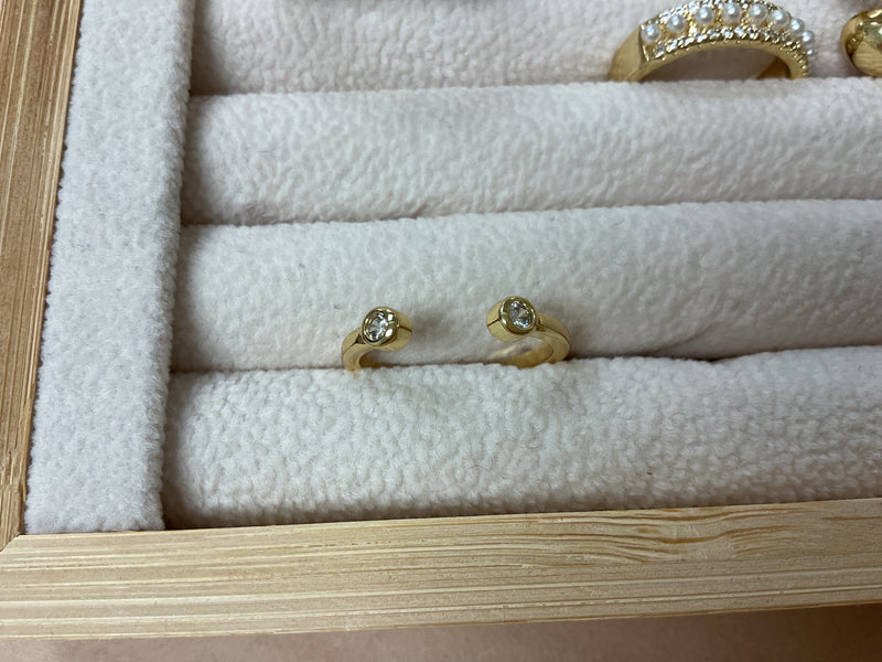 Two Brilliant Circle Open Ring