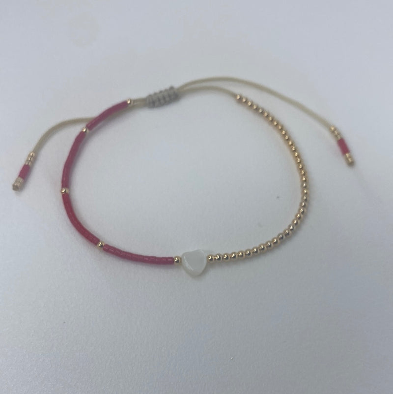 Half-Gold Half-Red W/ Heart Bracelet