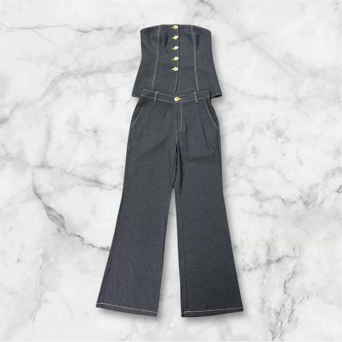 Denim Pant & Strapless Set
