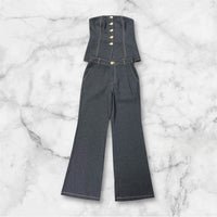 Denim Pant & Strapless Set