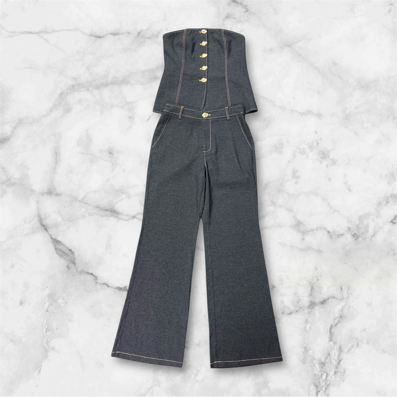 Denim Pant & Strapless Set