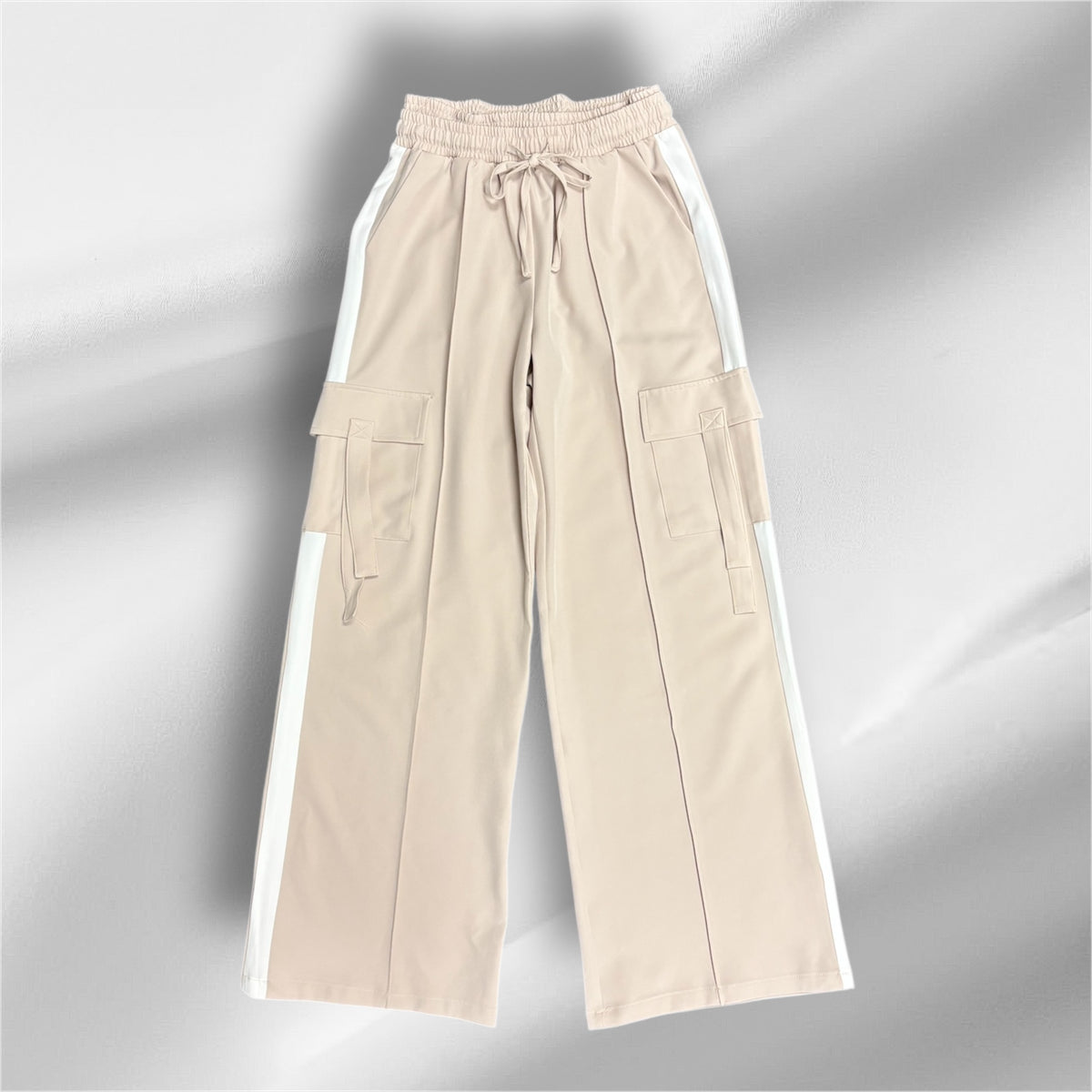 Side Stripe Solid Cargo Pants