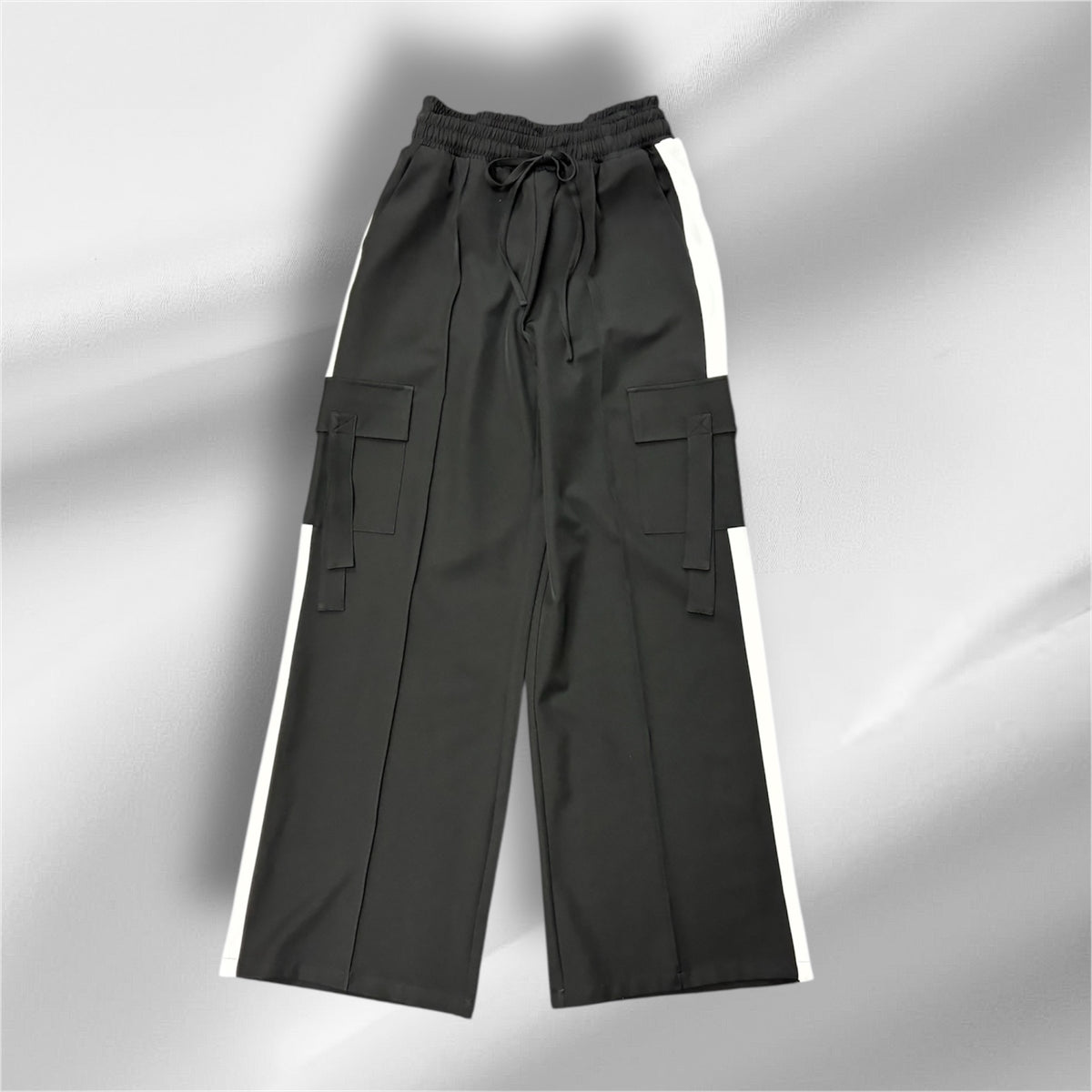 Side Stripe Solid Cargo Pants