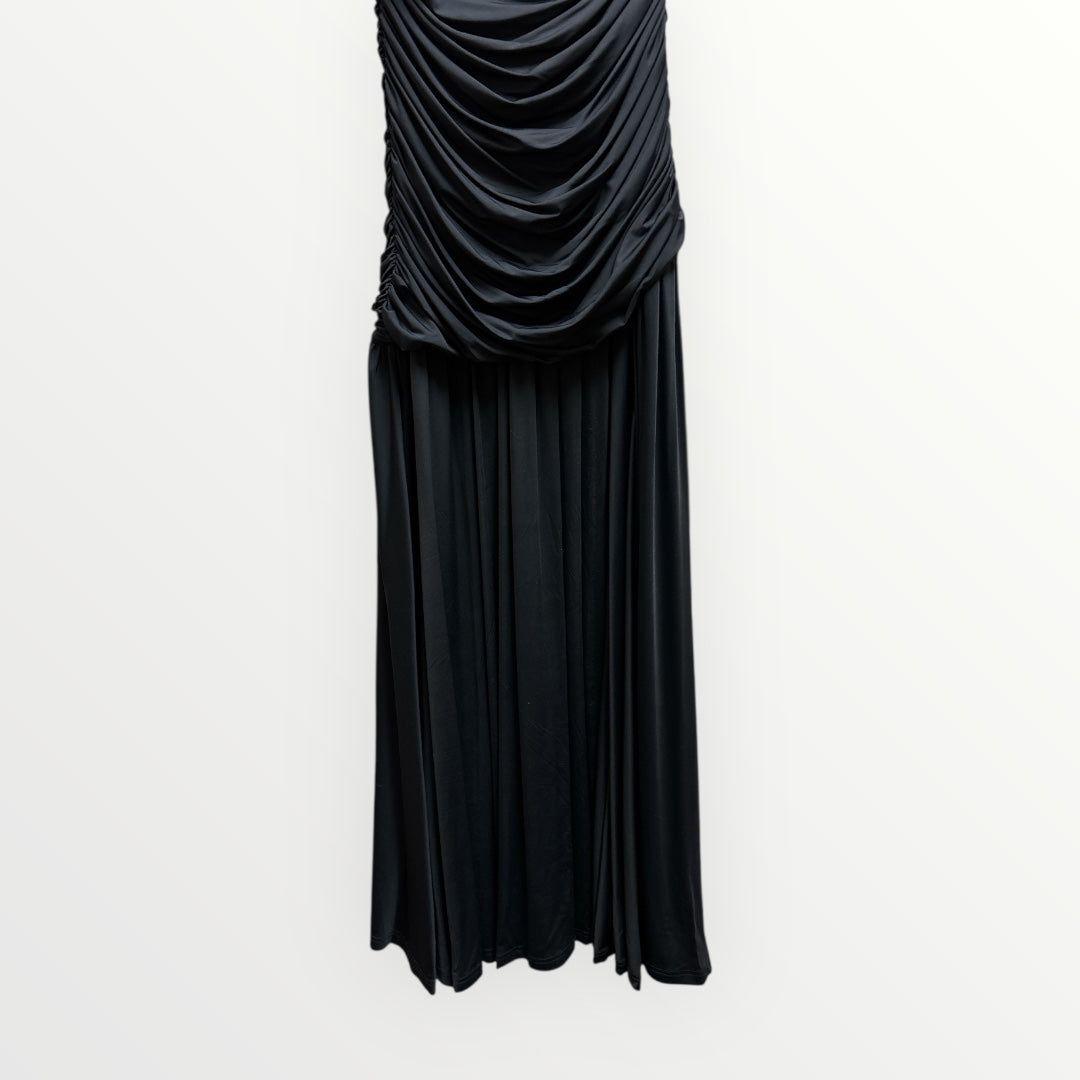 SleeveLess Solid Ruched Maxi Dress