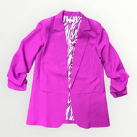 Solid Ruched Slv Blazer