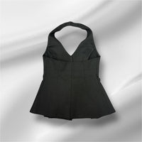 Sleeve Less Halter Neck Peplum Vest