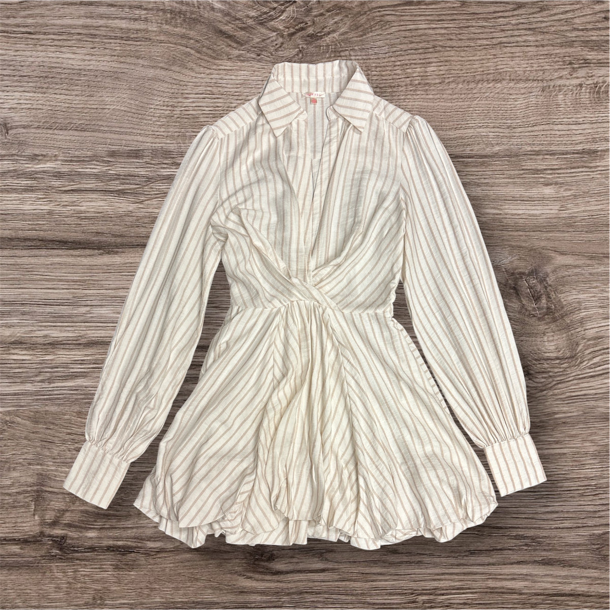LongSleeve Bubble Stripe Mini Dress