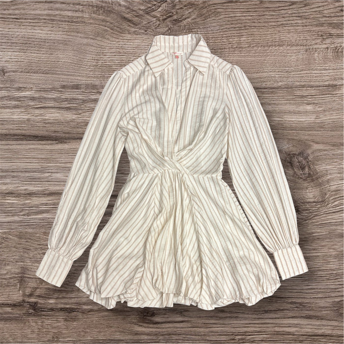 LongSleeve Bubble Stripe Mini Dress