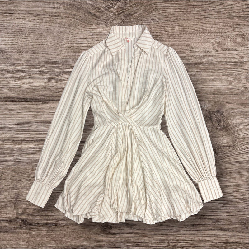 LongSleeve Bubble Stripe Mini Dress