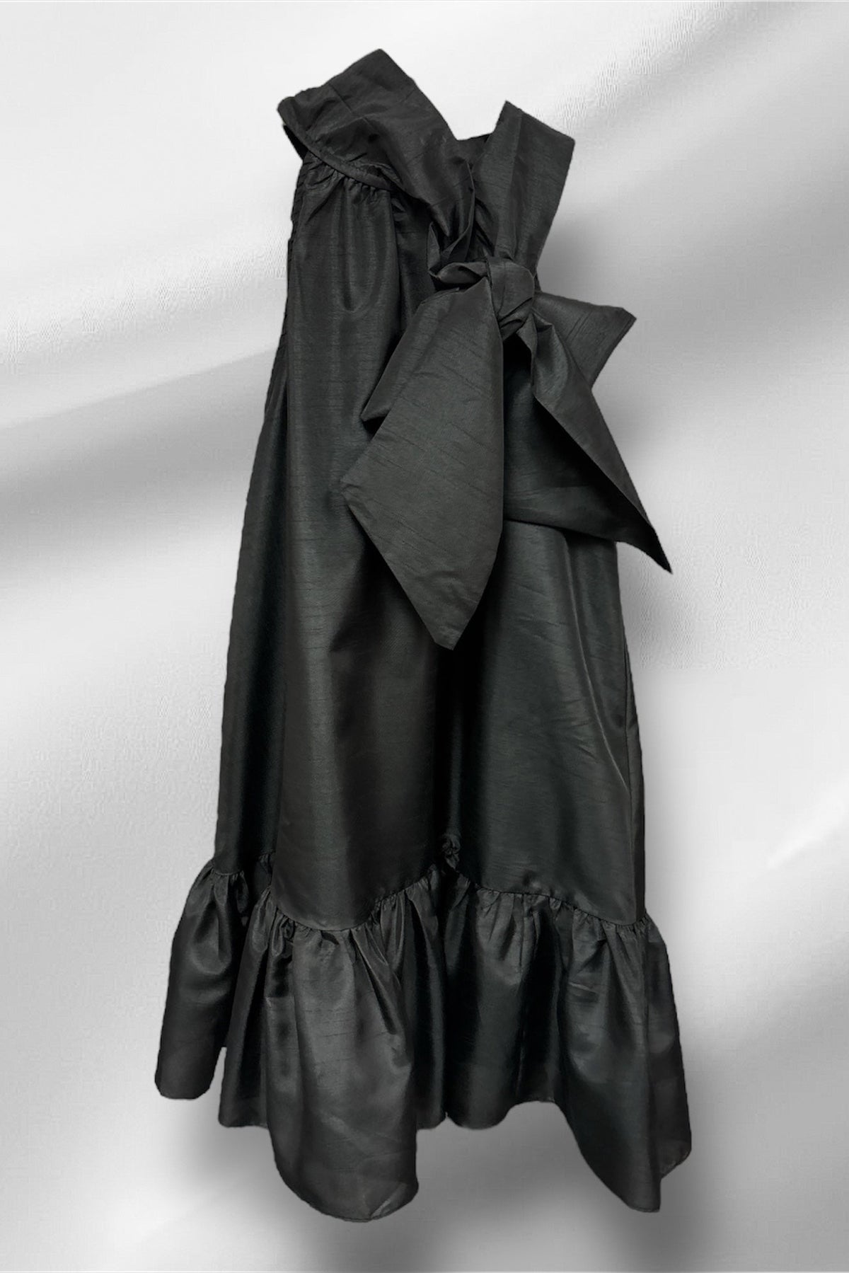 Sleeveless Tie Front Neck Mini Dress - Black