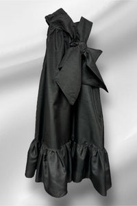 Sleeveless Tie Front Neck Mini Dress - Black