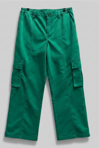 Green Cargo Elastic Pants
