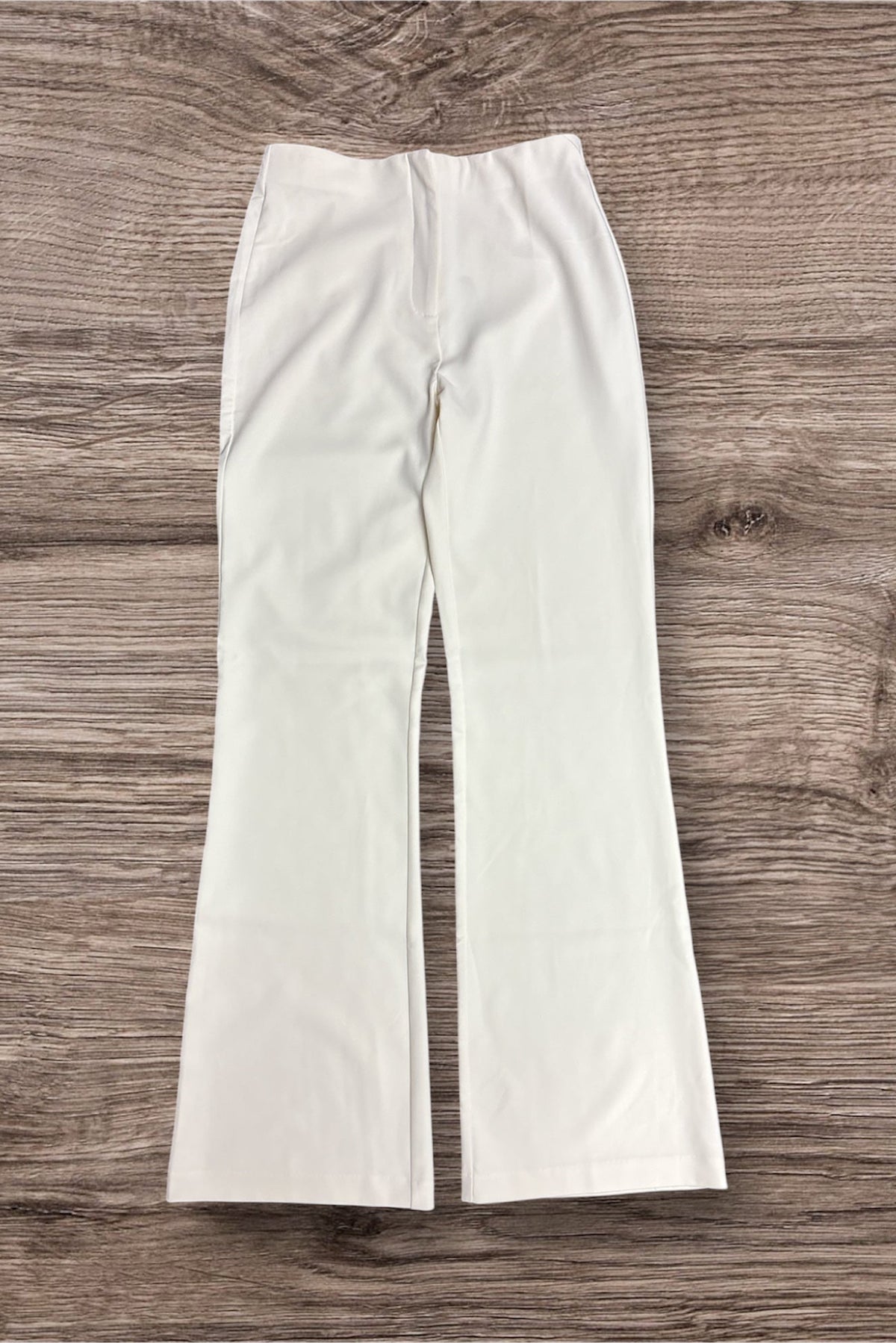 Off White High Waisted Flare Pants