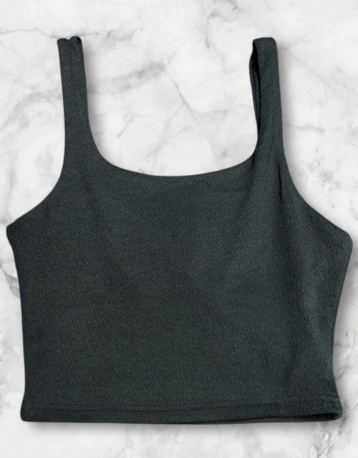 Solid Square Neck Cropped Top