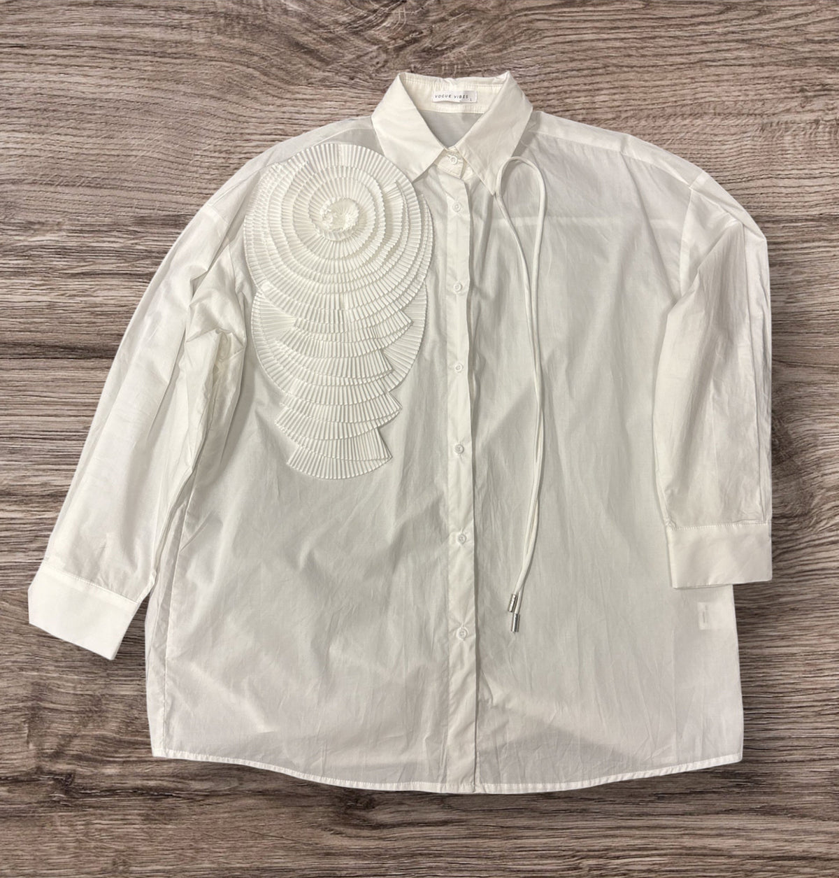 Button Down Floower Detail Blouse
