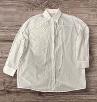 Button Down Floower Detail Blouse