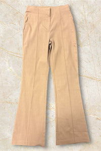 High Brown Waisted Solid Pants