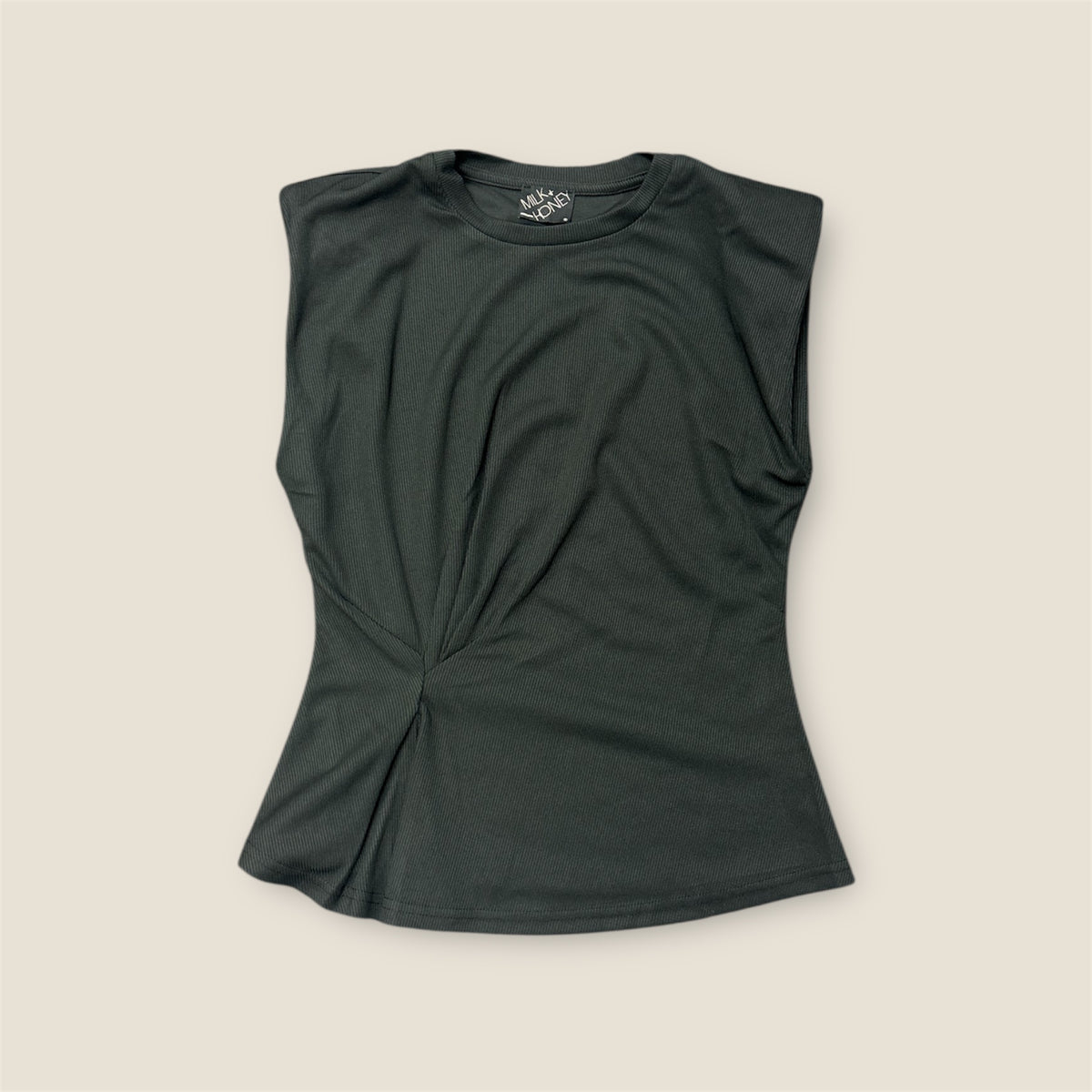 Cap Slv Pinched Waist Top